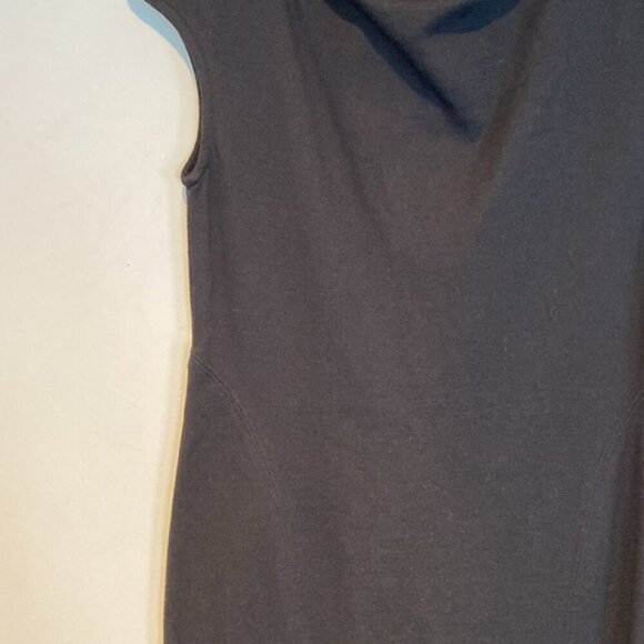 Lord & Taylor black high neck pencil dress cap sleeve exposed zipper size 0 - Picture 3 of 11